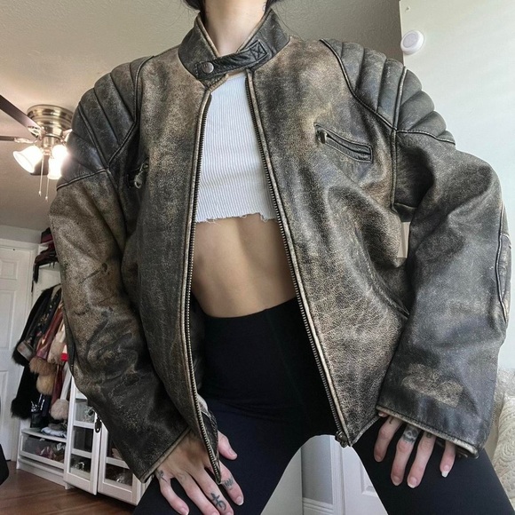 Vintage distressed Biker Jacket from Worn Vintage
